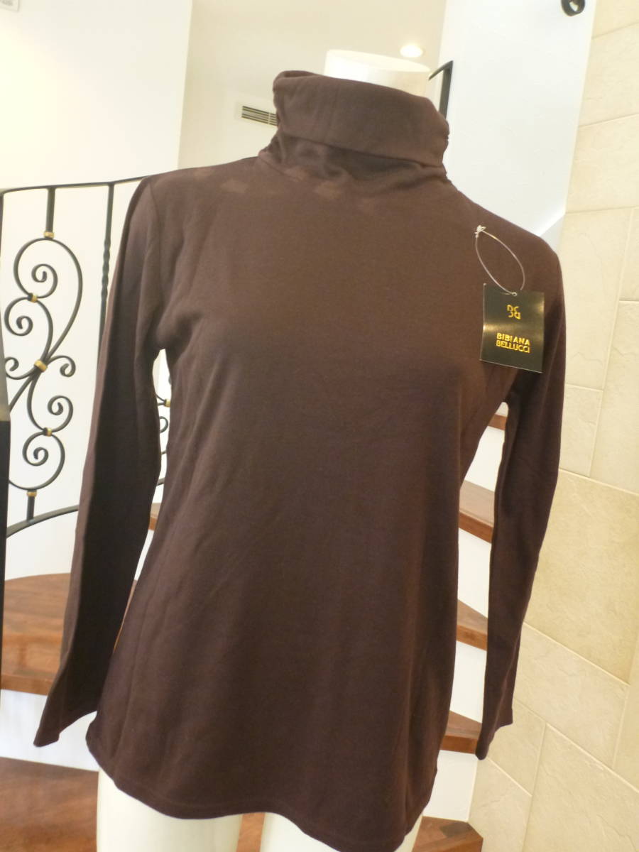 新品 BIBIANA BELLUCCI ★茶 ブラウン タートル トップス L相当 訳あり拍卖