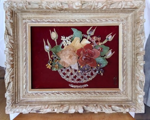 額 アート 花 立体 レトロ 昭和 飾り物 美術品 希少品 貴重品 拍卖