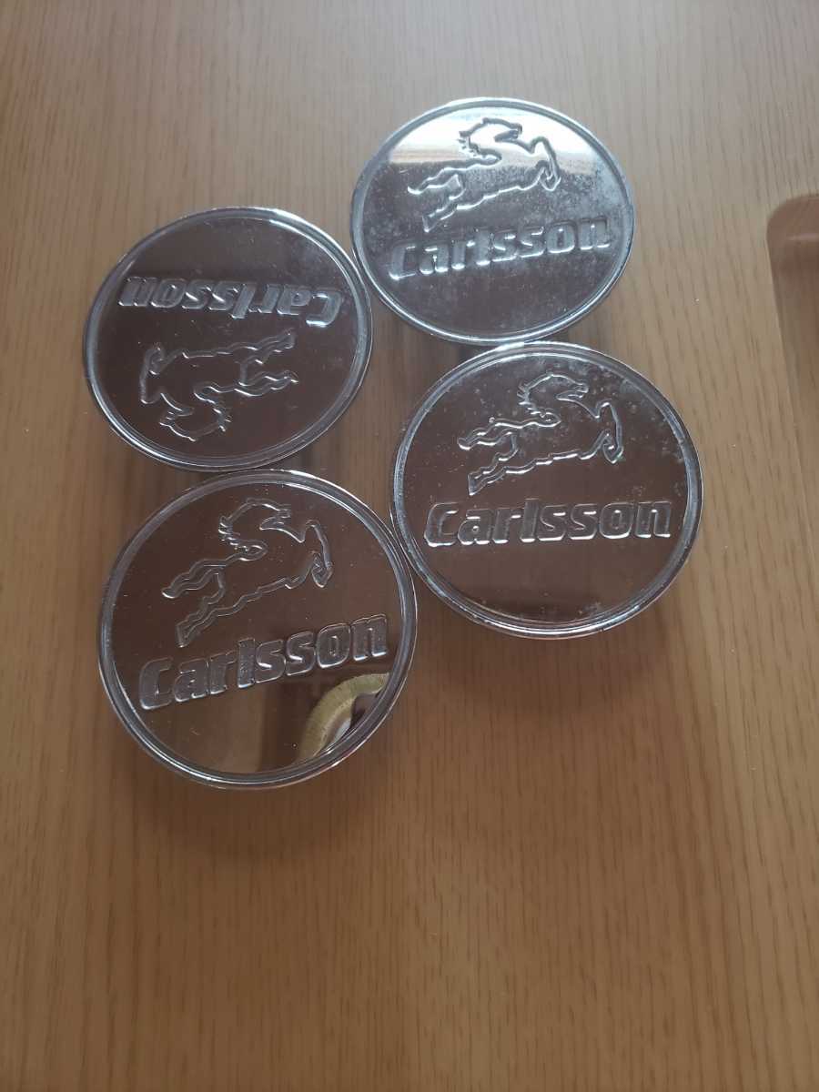 【209】★メッキ★ Carlsson カ-ルソン アルミホイ-ル用センタ-キャップ 金属製 4枚拍卖