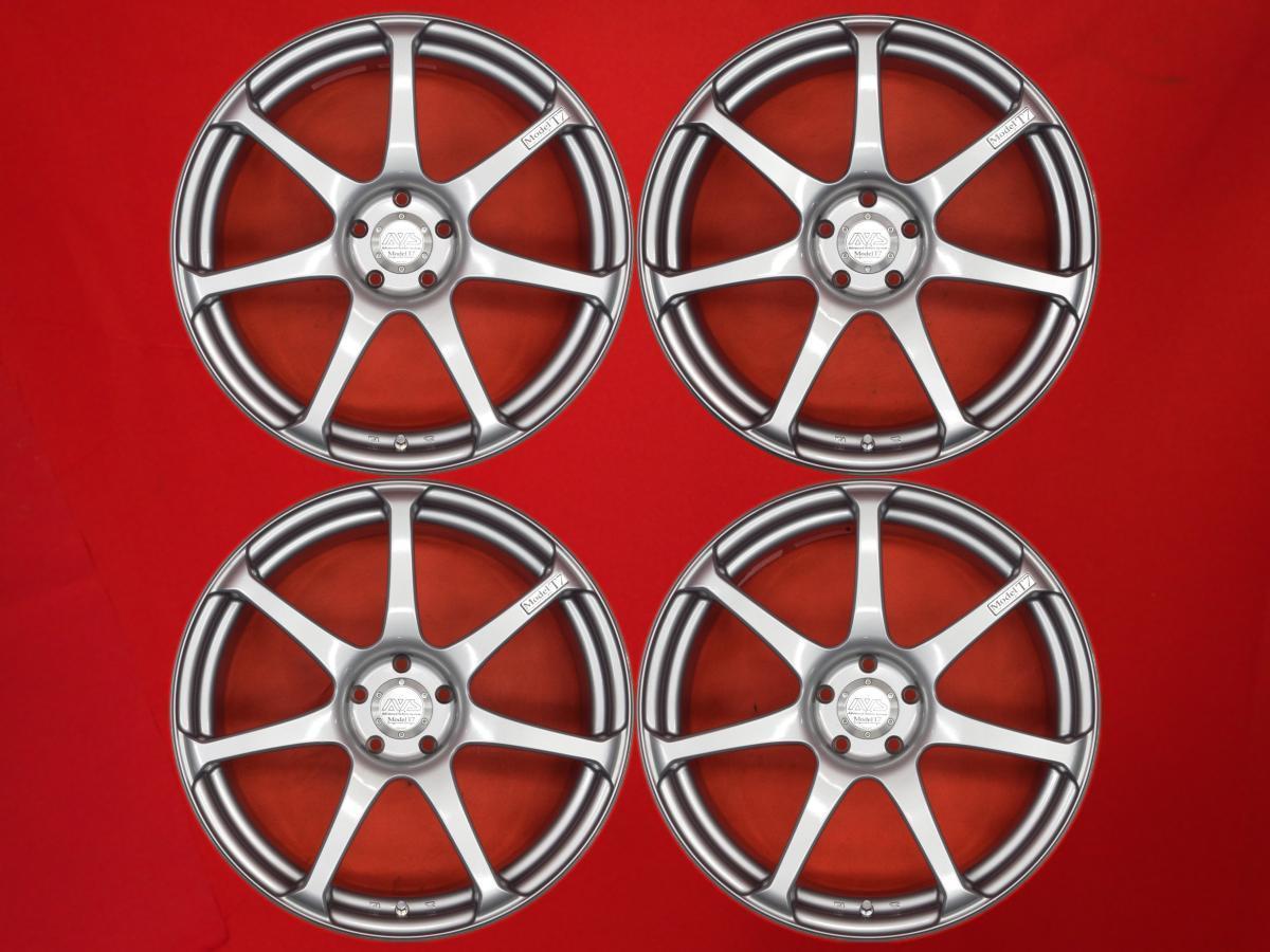 軽量 ヨコハマ YOKOHAMA AVS モデルT7 ホイール 4本 7.5J-18 PCD100 5穴 +45 ハブ73 86 BRZ インプレッサ フォレスターaa18拍卖