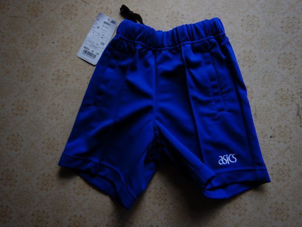 RBOX3 スポーツ アシックス 青パンツ セミハーフパンツ ロイヤルブル120 115-125 51-57 ポリ95 AG803J デッドストック拍卖