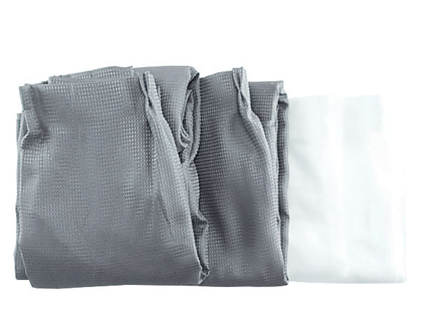 ドレープカーテン ワッフル 3級遮光 裏地付き & レースカーテン 4枚組セット 幅100x200cm グレー拍卖