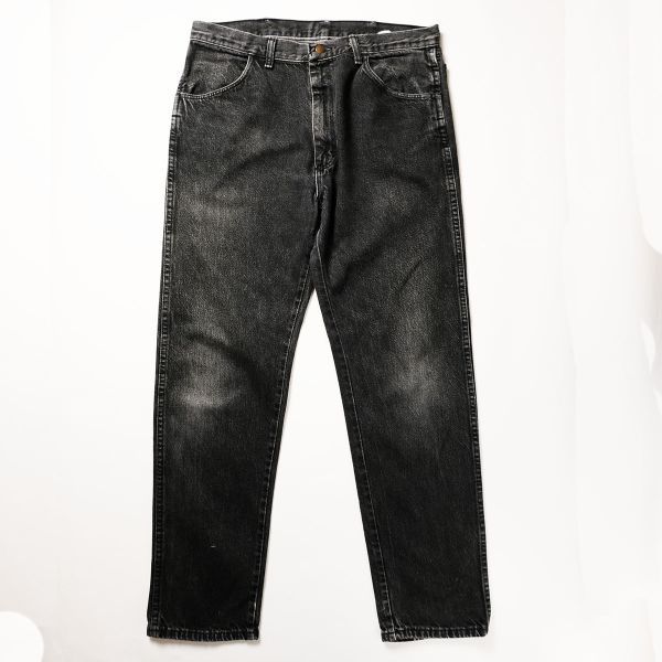 90's ブルーベル製 ベーシックエディション 先染め ブラック デニムパンツ (実寸34×31) 黒 ストレート 90年代 アメリカ製 旧タグ オールド拍卖