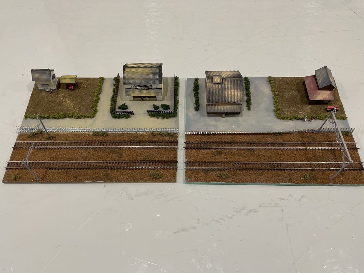 Nゲージ ジオラマ 地方 ローカル 線 情景 2個 セット ストラクチャー 建物 田舎 風景 商家 納屋 畑 耕運機 人形 国鉄 JR 私鉄拍卖