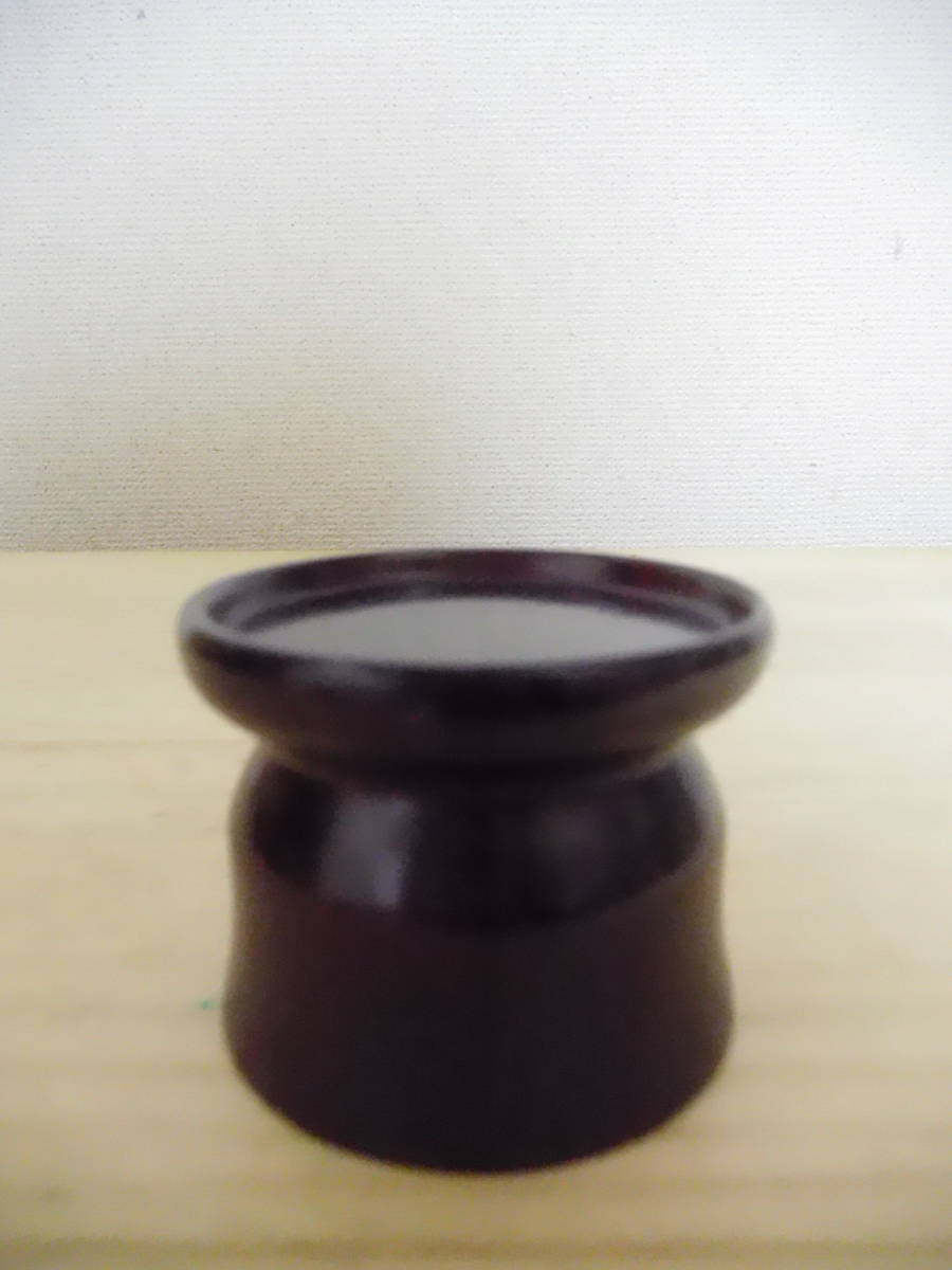 X247-147W 仏具 ロ-ソク台 台座 紫檀 未使用保管品 高さ約4.1cm (和押し横)拍卖