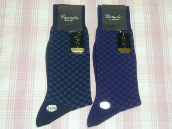 福助Giomario*紺系のビジネスソックス靴下2点/23-24cm/新品/送料込拍卖