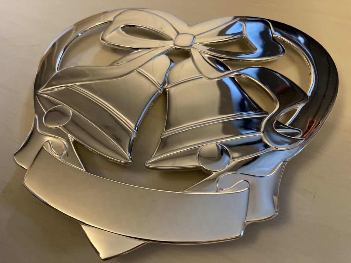 【未使用】DaDa 銀メッキ 鍋敷き ベル ハート アンティーク調 インテリア D-143 ※複数あり拍卖