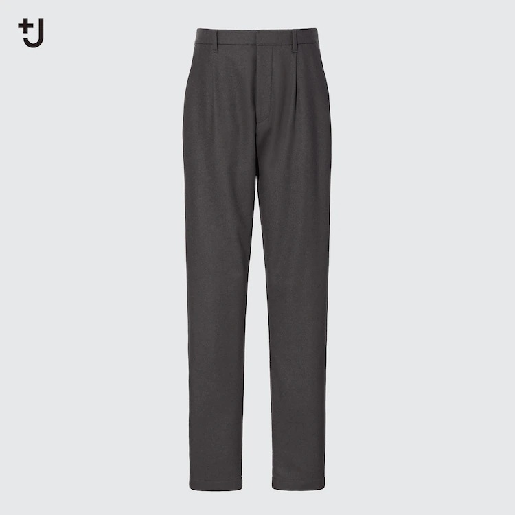 【新品・L・グレー】ユニクロ×ジル・サンダー +J ウールブレンドタックテーパードパンツ ウエストゴムでリラックス感たっぷり 2021AW拍卖