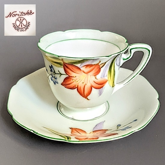 希少☆オールドノリタケ マルキ印 華図 キャビネットカップ&ソーサー拍卖