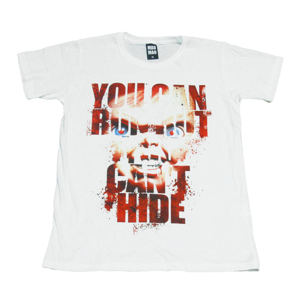 チャッキー チャイルドプレイ ホラー映画 カワイイ ストリート系 デザインTシャツ おもしろTシャツ メンズ 半袖★tsr0077-wht-m拍卖