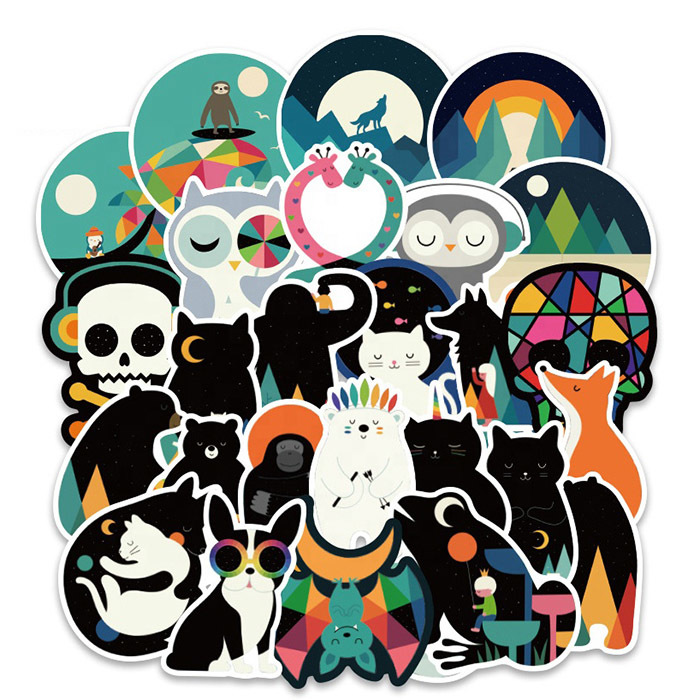 100枚 動物 ステッカー シール 防水 耐水 0187拍卖