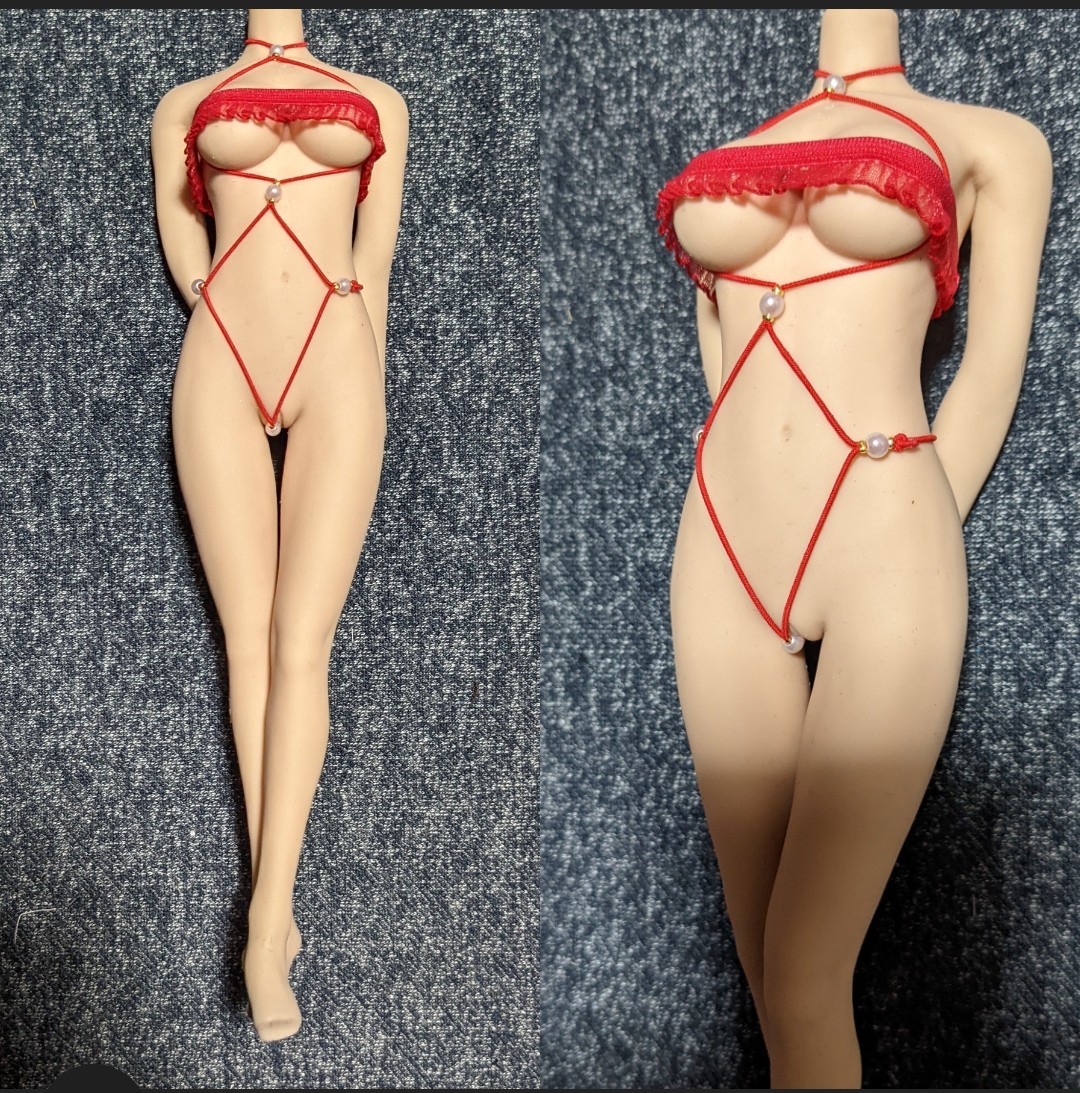 1/6ドール用 TBLeague ファイセンS07 クールガール レッド ボディ ラバーフィット コスチューム拍卖