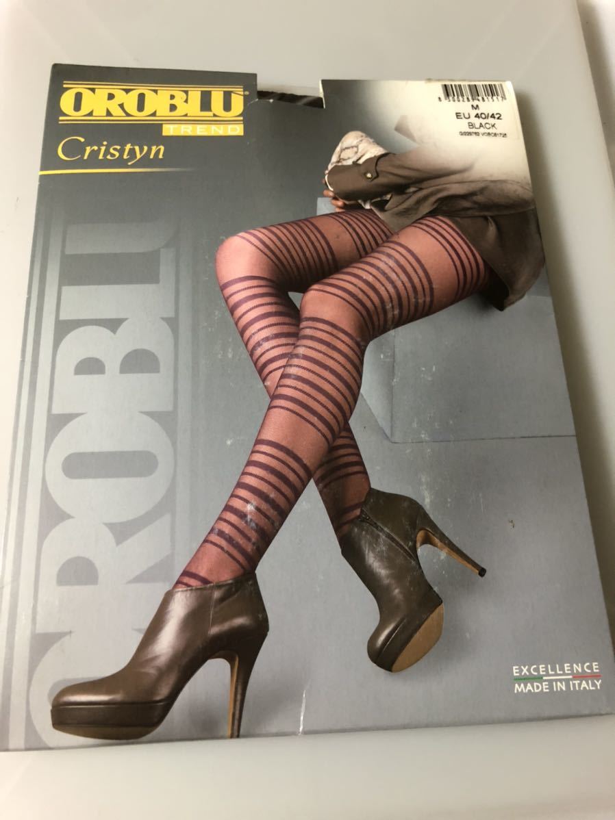 【送料無料】 OROBLU trend cristyn M eu 40/42 black 50デニール 柄タイツ 黒 ブラック拍卖