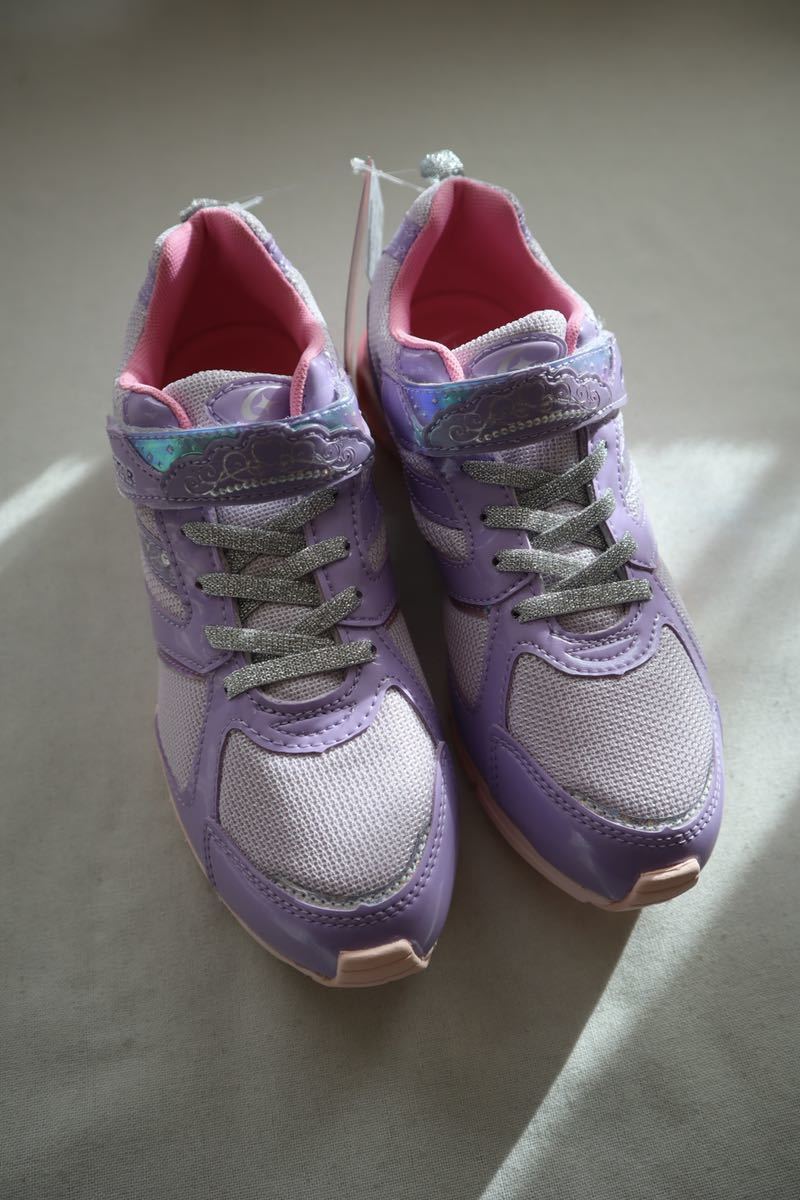 ムーンスター MOONSTAR SUPERSTAR パープルピンク ランニング ジュニアシューズ 22.5cm拍卖