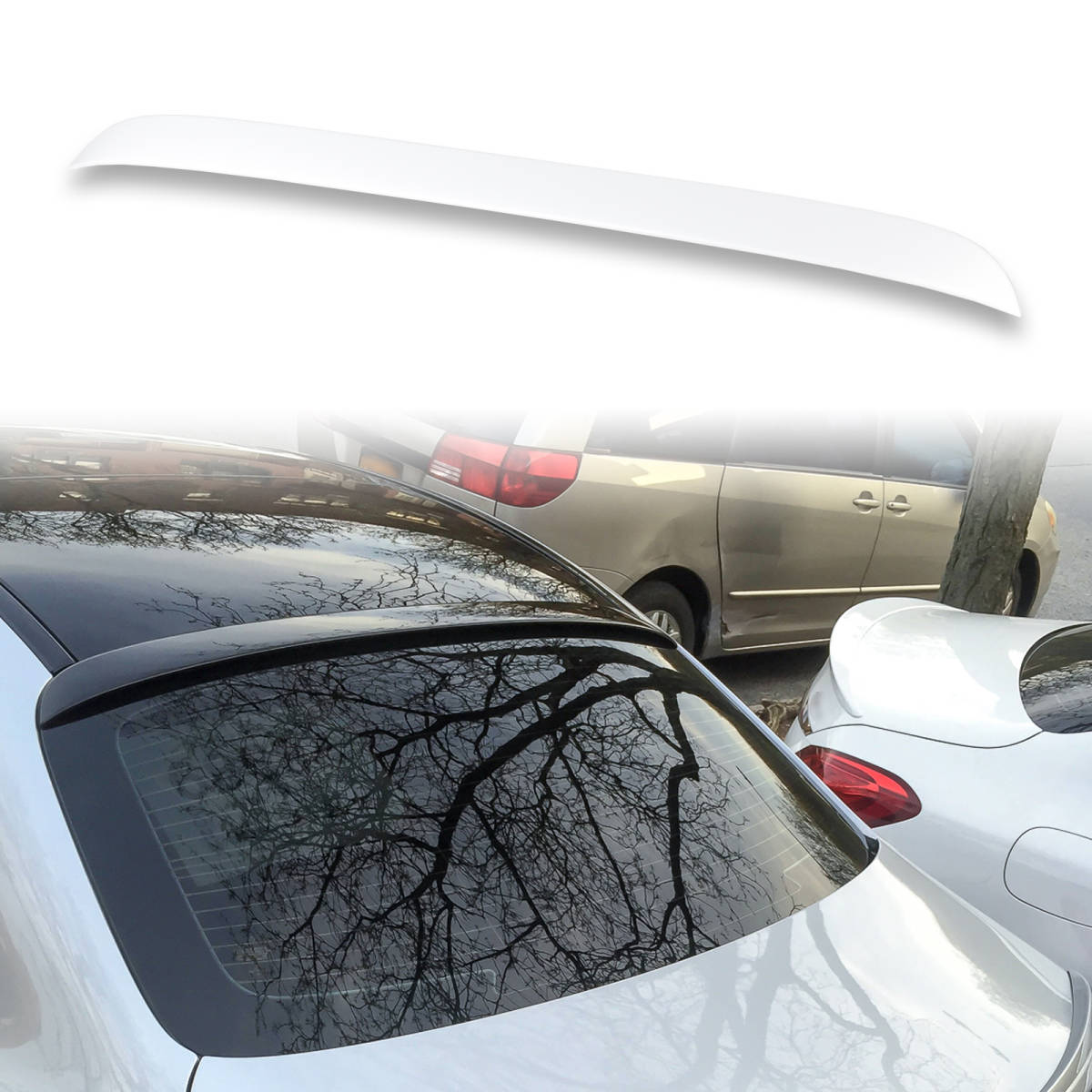 純正色塗装済 ABS製 リアルーフスポイラー メルセデスベンツ用 Cクラス W205 セダン ポン付け カラーコード:149 QRS-46142拍卖