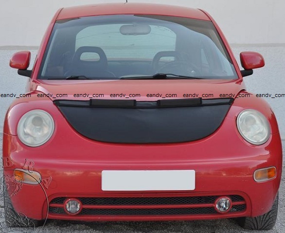 即納VWニュービートル前期98-05 ノーズブラ ボンネットカバー ブラック黒フェイクレザー フロント フード トリム グリル エアロ スポイラー拍卖