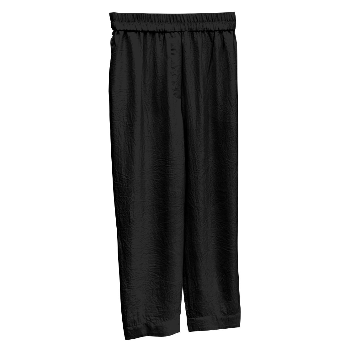 ストレートパンツ ウエストゴム カジュアル オフィス シンプル レディース Sサイズ ブラック拍卖