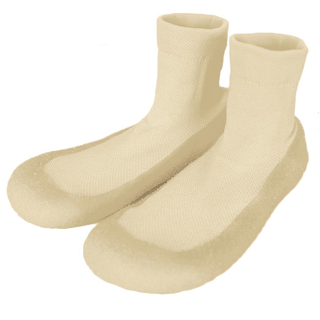 ソックスシューズ 滑り止め 柔らか 通気性 軽量 伸縮性 靴下 ルームシューズ 室内室外兼用 23.5cm ベージュ拍卖
