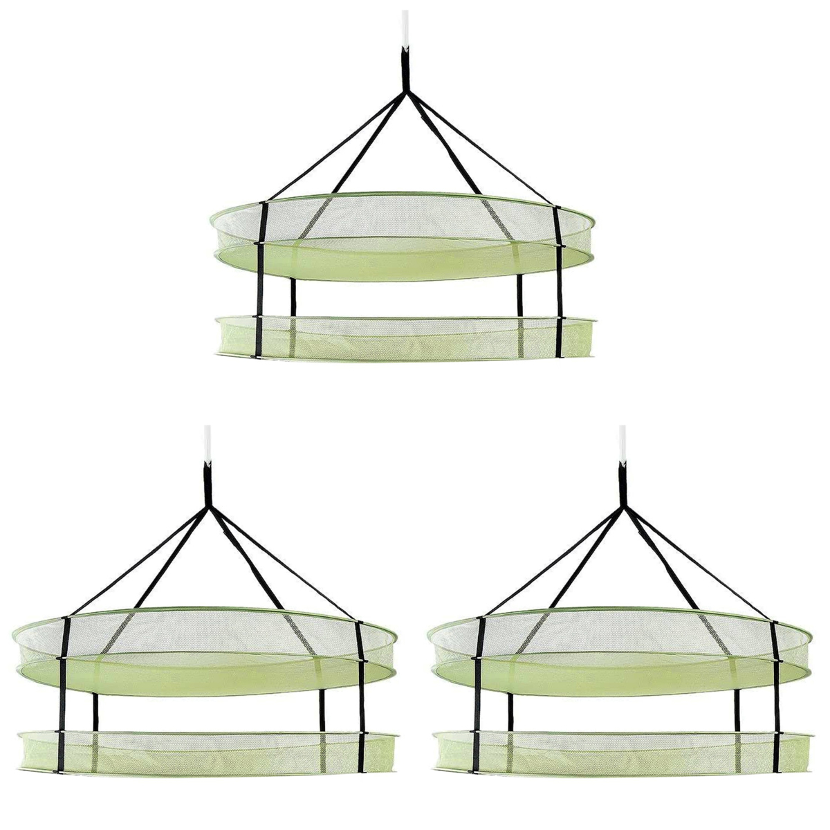 ドライネット 3個セット 直径約90cm 折りたたみ式 メッシュ水耕乾燥ラックネット 乾燥ネット 乾燥させるための収納ポケット拍卖