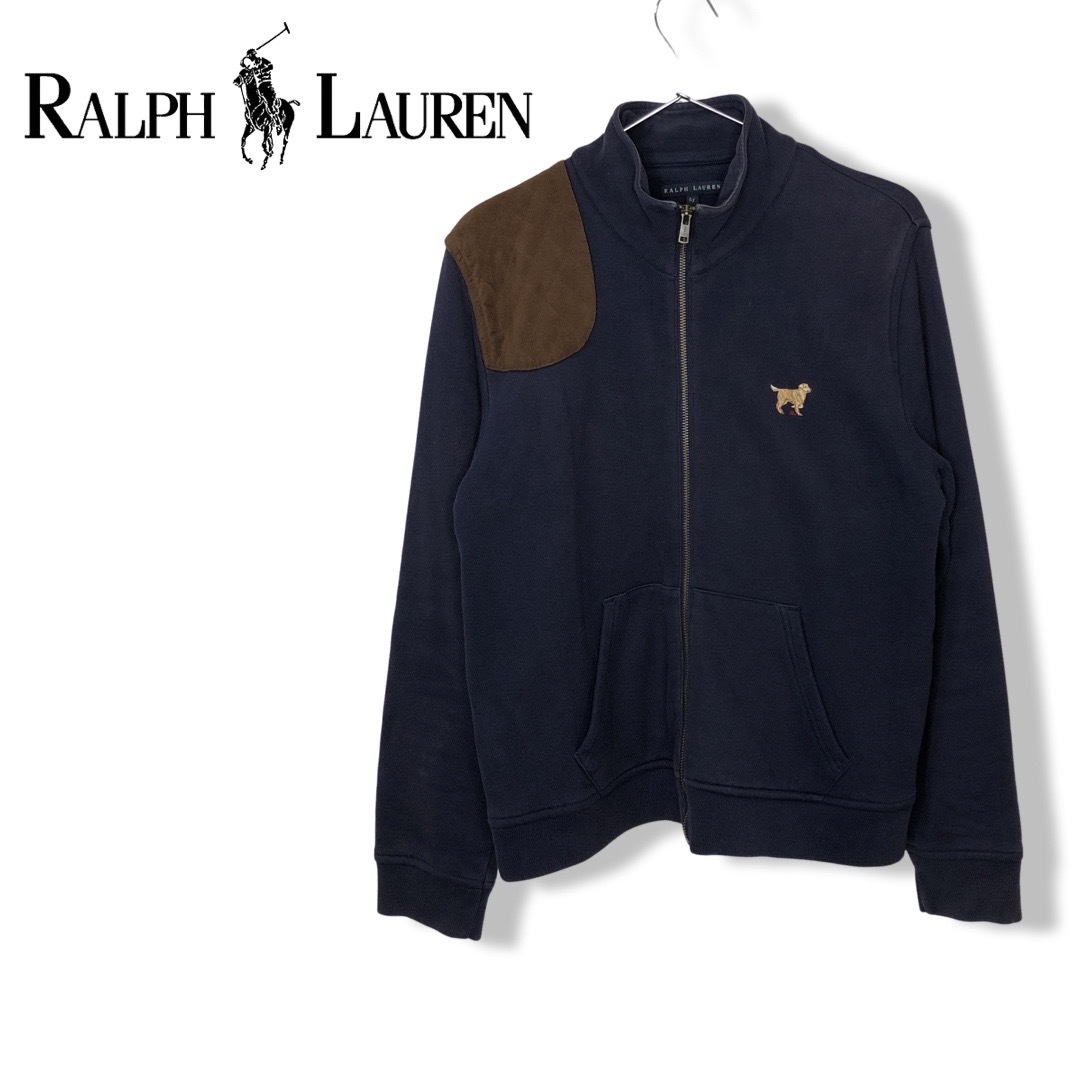 ★RALPH LAUREN ラルフローレン★スウェット ジップアップ ジャケット ネイビー 犬 ゴールデンレトリバー size 5F #A8030拍卖