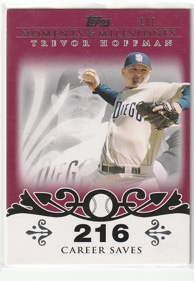 【1of1】2008Topps Moments & Milestones #32 TREVOR HOFFMAN 216 CAREER SAVES 1/1拍卖