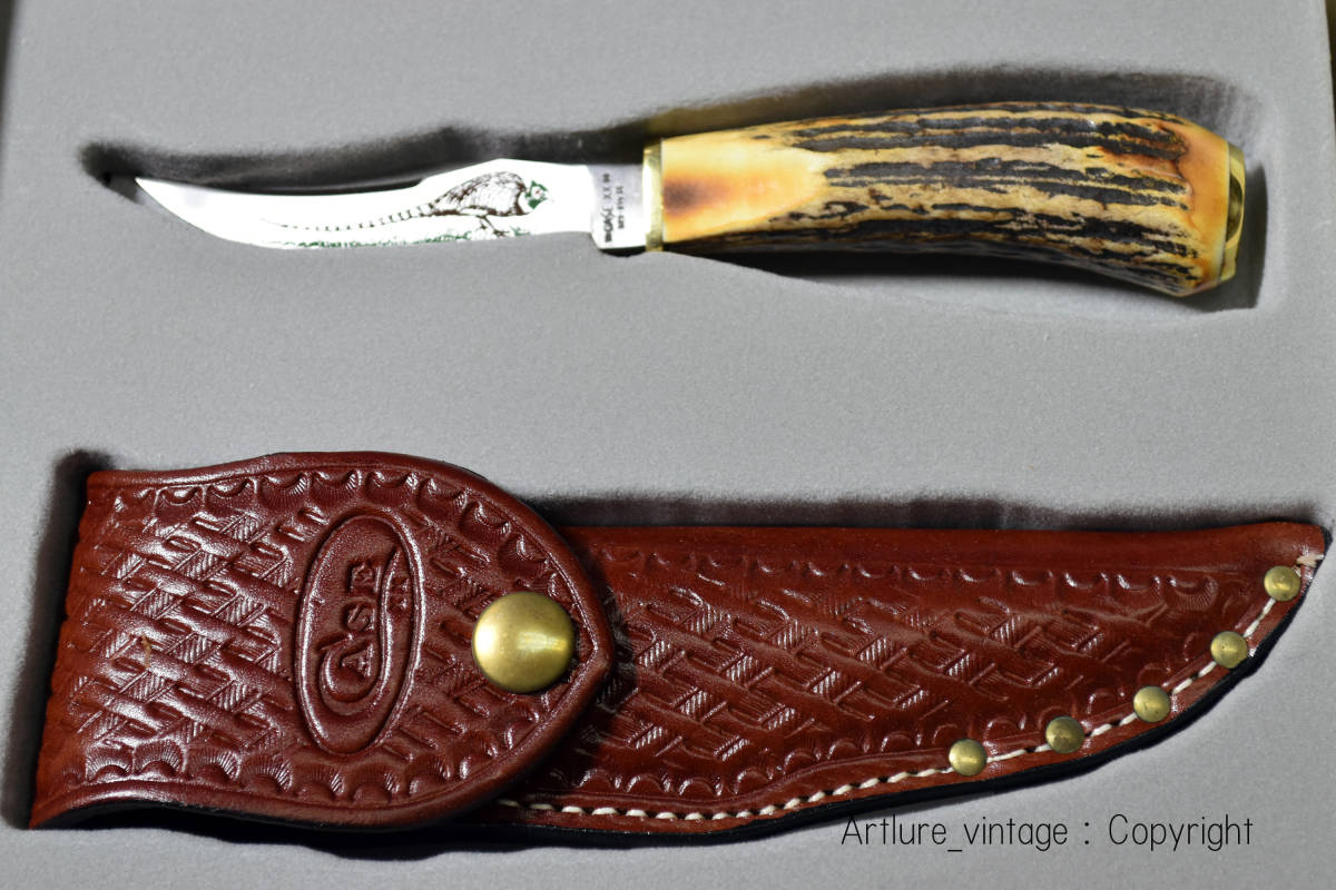 ★VINTAGE KNIFE ★ビンテージナイフ**CASE BIRD KNIFE 523-3 1/4 1990年米国製4138 蒐集 キャンプ 美麗鹿角STAG ★ケースナイフ 拍卖