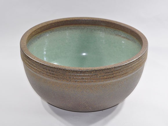 睡蓮鉢 めだか鉢 信楽焼 窯肌ボール水鉢 13号サイズ 自然 水辺 水盤 水ばん 花器 水鉢 めだか 金魚 水生植物 陶器鉢 睡蓮 池 ビオトープ拍卖