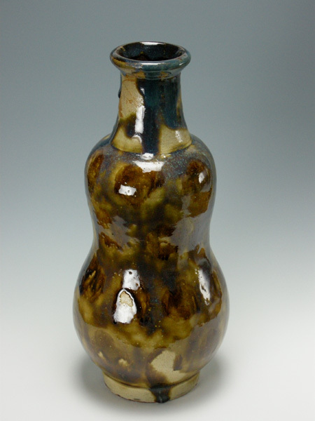 壺屋焼 登り窯 宮城 智 作 三彩嘉瓶(特大)拍卖