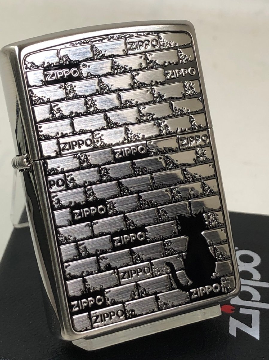 Zippo BRICK Cat SV キャット ねこ 両面柄 Silver 銀 ジッポ 新品拍卖
