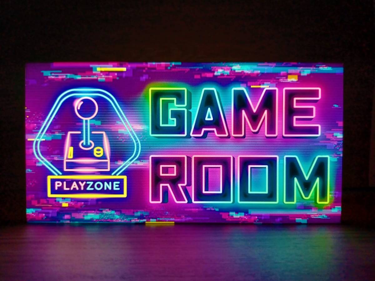 GAME ゲームルーム ゲームセンター ゲームコーナー Eスポーツ 店舗 自宅 サイン ランプ 照明 看板 置物 雑貨 ライトBOX 電飾看板 電光看板拍卖