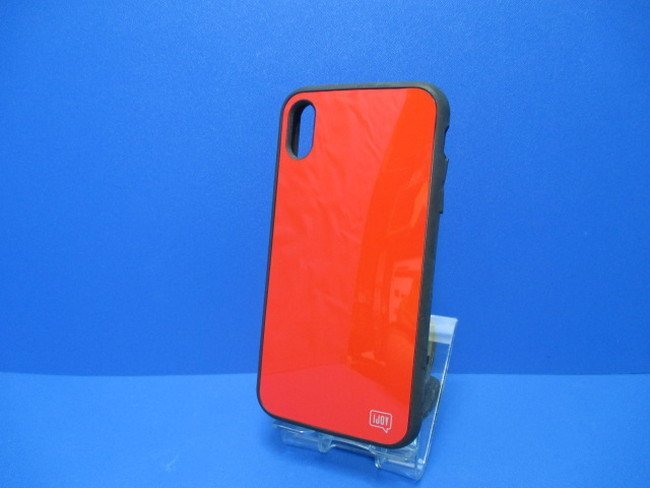iPhoneXsMax ケース(6.5インチ)シンプル ケース レッド 光沢 ポリカーボネート TPU ストラップホール拍卖