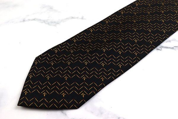 498円~クリッツィア ロゴグラム柄 ジグザグストライプ柄 イタリア製 ブランド ネクタイ メンズ ブラック ブラウン 良品拍卖