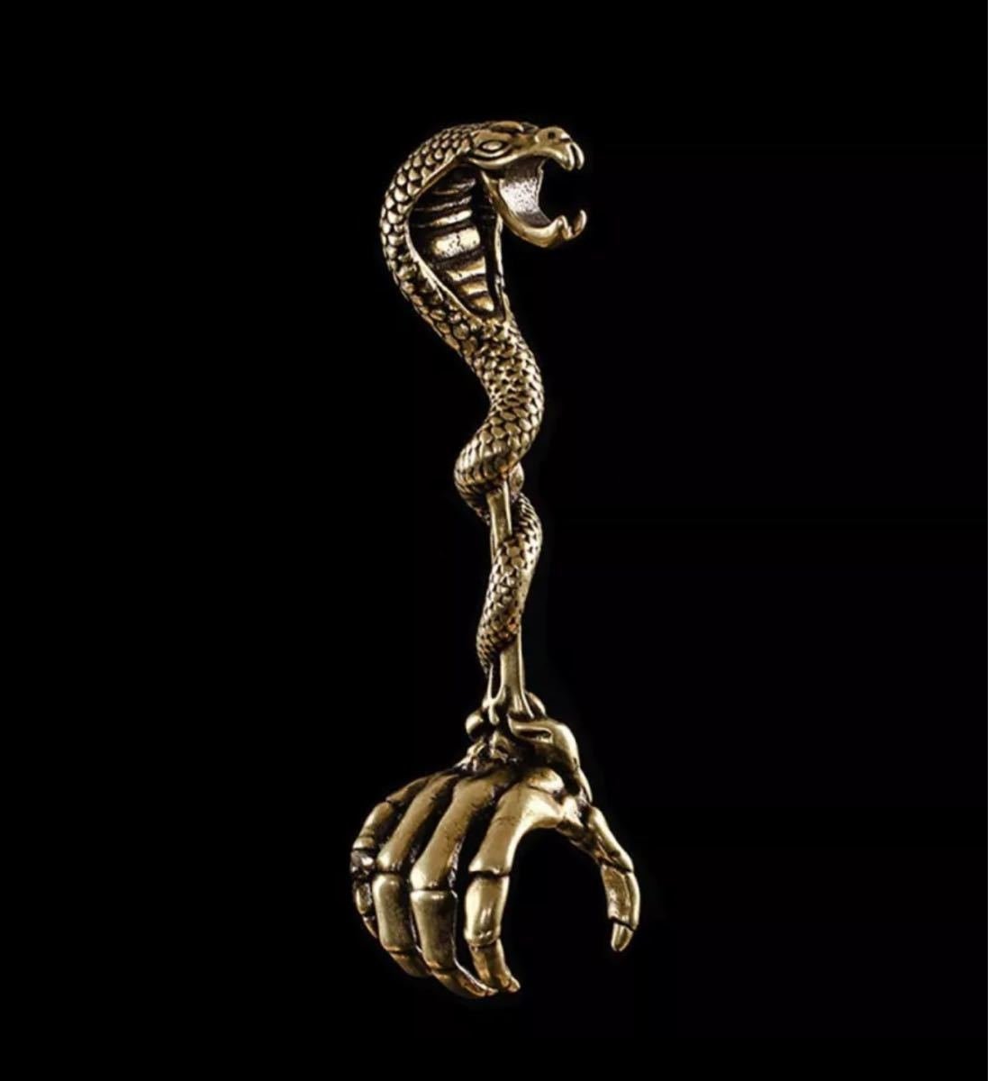 LHH1278★コブラ型タバコホルダー 調節可能リング 指輪 リング タバコ 煙草 スネーク シガレット 真鍮 タバコホルダー コブラ ヘビ 蛇拍卖