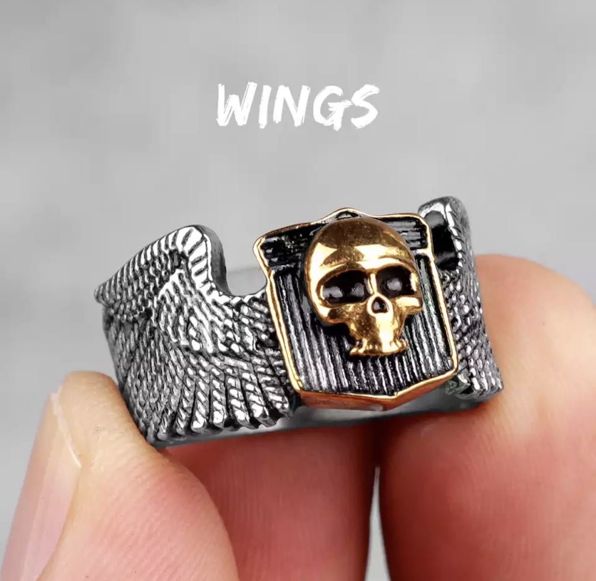 LHH998★要1サイズ選択 ドクロ指輪 リング アクセサリー 髑髏指輪 ガイコツ 骸骨 ステンレス クール ドクロ スカル 頭蓋骨拍卖