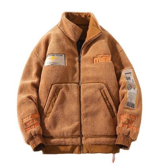 HSM591★春新作ムートンコート中綿ジャケット 中綿コート フリースジャケット ジャンパー メンズ アウター 暖か「M~4XL」選択可 カーキ拍卖