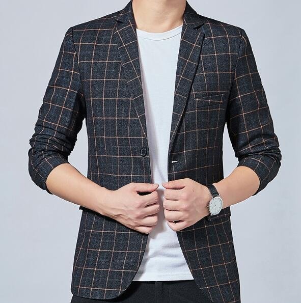 LYW1221★テーラードジャケット メンズ ブレザー ビジネスジャケット スーツ チェック柄 秋冬 カジュアル 開襟拍卖