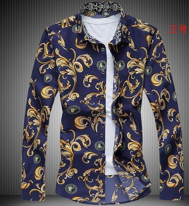 LHW1054★春秋 秋服アロハシャツ カジュアルシャツ メンズ 長袖シャツ 和柄 花柄シャツ ハワイアン 長袖 総柄 拍卖