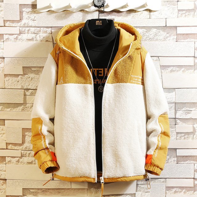 cjx838★メンズジャケット アウター コート ボアジャケット ムートンコート フード付 ブルゾン 切替 防寒 防風 3色選択 S~3XL拍卖