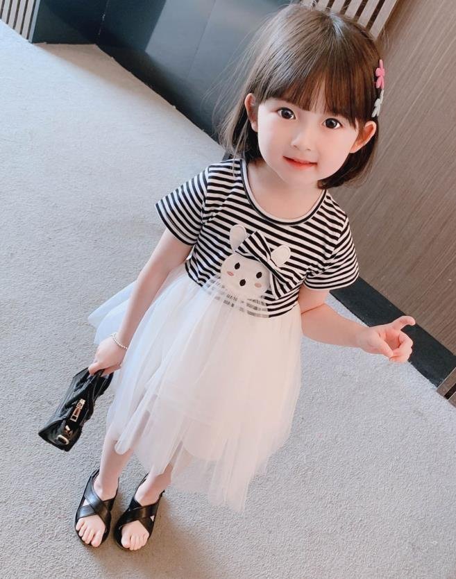 LHK1365★キッズ ベビー ワンピース 子供 女の子 プリンセス ドレス かわいい レース 半袖拍卖