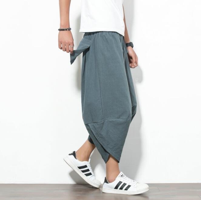HSM698★夏新作サルエルパンツ メンズ ワイドパンツ ボトムス チノパンツ 麻パン ジョガーパンツ 七分丈 イージーパンツ 涼しい M~5XL拍卖