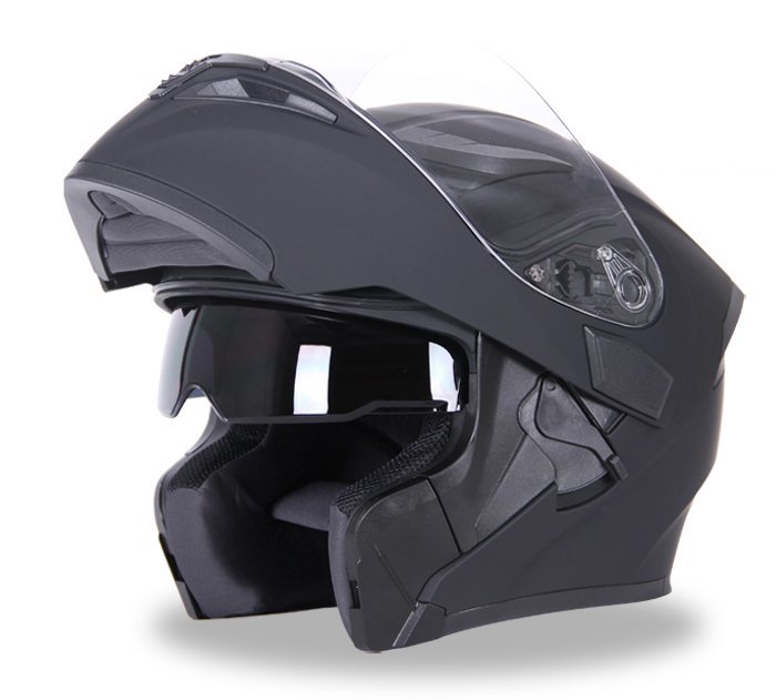 cjx512★システムヘルメット バイク用品ヘルメット 6色選択可フリップアップ シールド付き ワンタッチ式艶消し黒拍卖