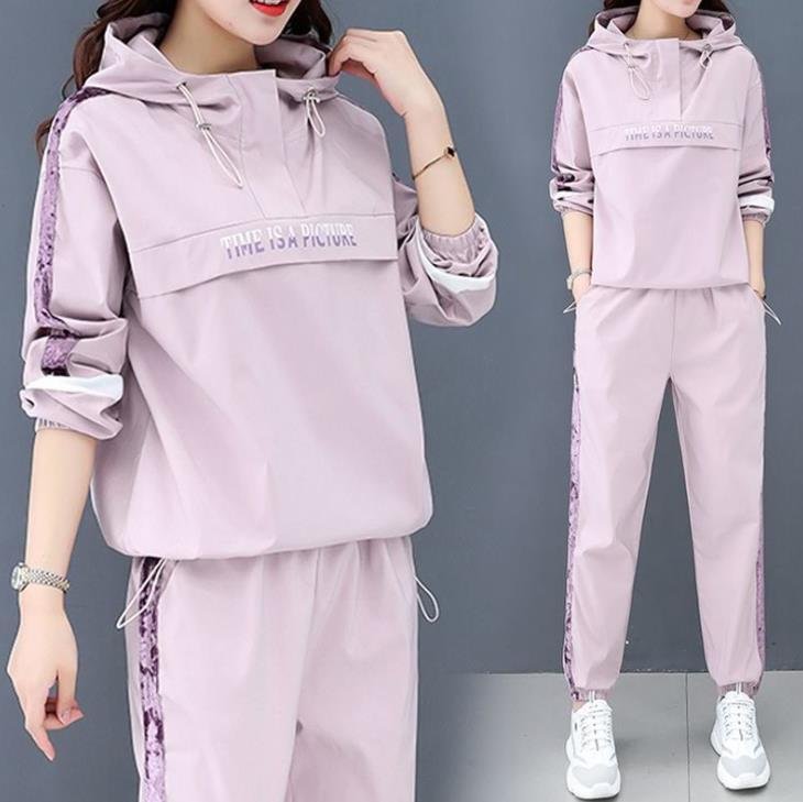 LHK1224★ジャージ 上下セット スウェット レディース トレーナー 長袖 カジュアル フード付き スポーツウエア ゆったり 拍卖