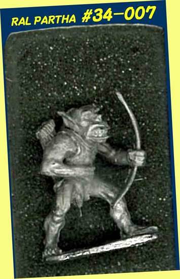 ▲▲#34-007▼ ORC FIRING BOW★RAL PARTHA★34シリーズ 25㍉ メタル人形★一次流通 新品未開封未使用 超貴重レア 台紙ブリスター被災難有拍卖