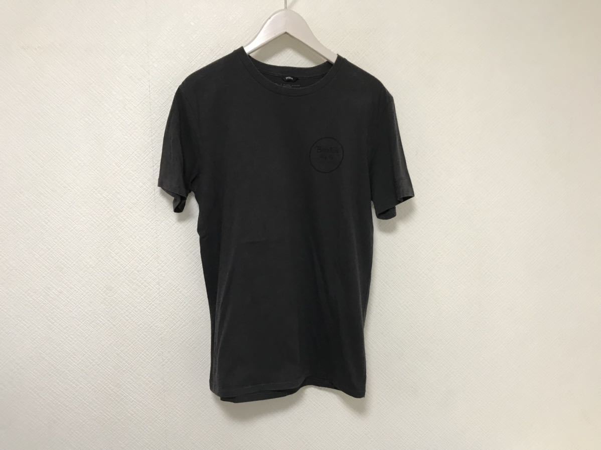 本物ブリクストンBrixtonロゴプリントコットン半袖TシャツメンズアメカジサーフミリタリーストリートスケーターグレーS拍卖