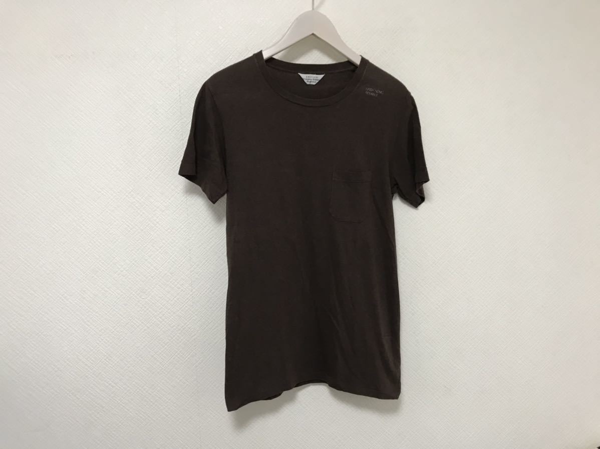 本物アンユーズドUNUSEDコットンポケット無地半袖TシャツメンズアメカジサーフミリタリービジネススーツM日本製2茶ブラウン拍卖