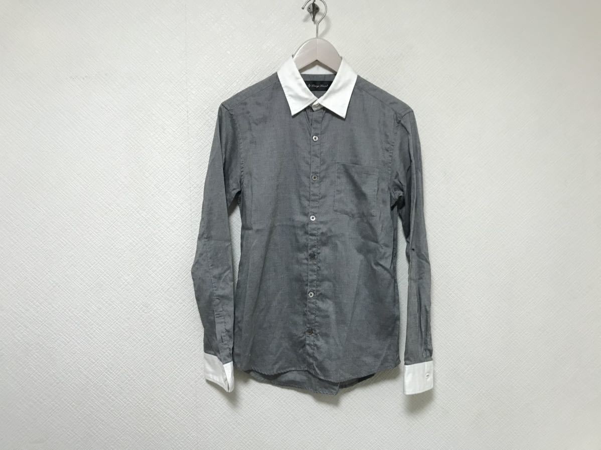 本物ラウンジリザードLOUNGELIZARDコットンクレリックドレス長袖シャツメンズアメカジサーフスーツビジネススーツ1Sグレー日本製拍卖