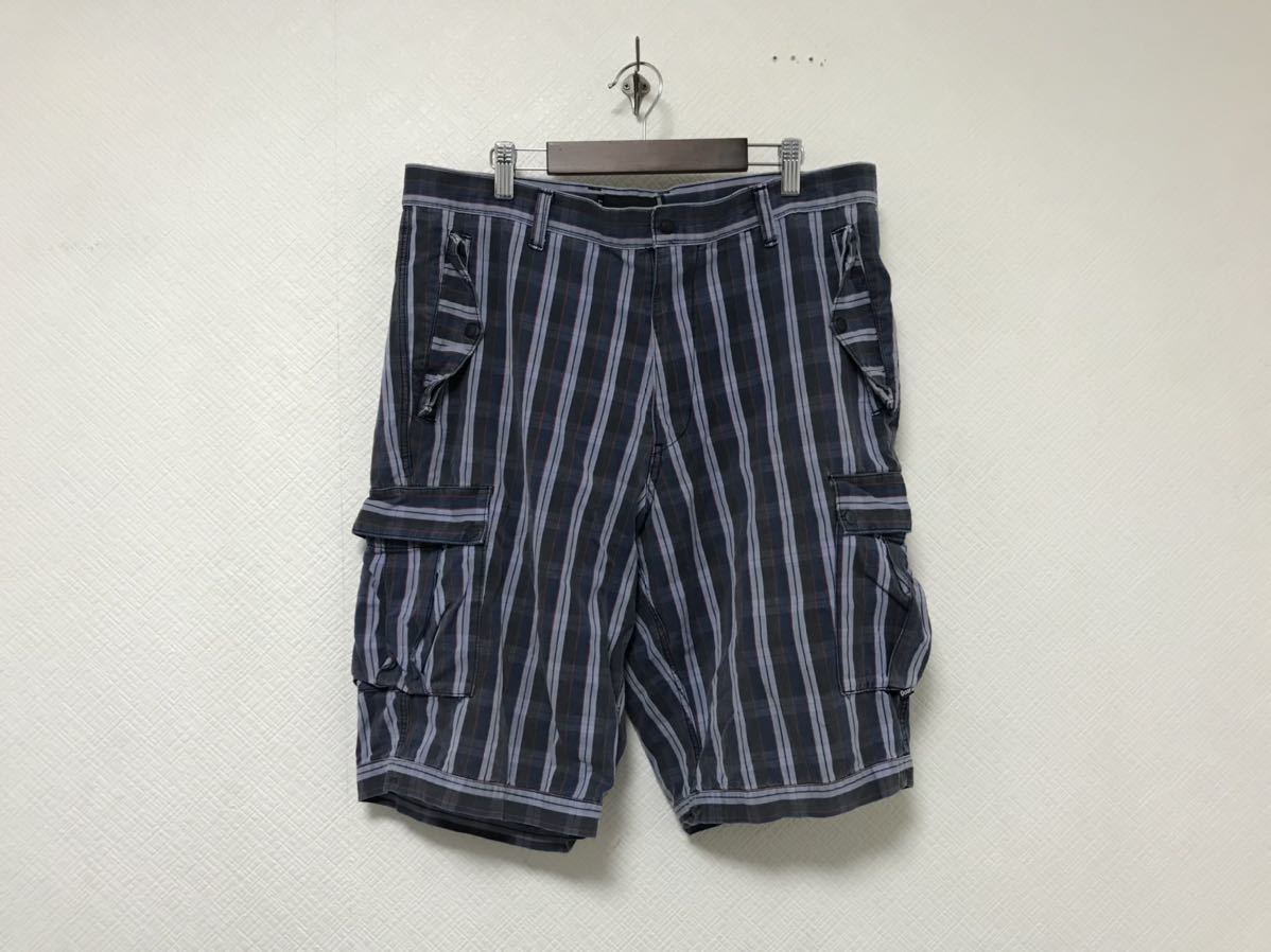 本物ドゥアラットDoaratコットンチェック柄カーゴショートハーフパンツショーツメンズサーフアメカジ青ブルーLストリートスケーター日本製拍卖