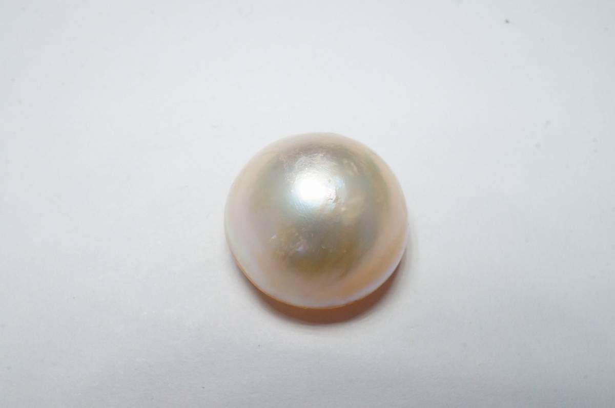 【即決特別価格!早い者勝ち!】天然マベパールテリ良し!【約16.9ct,3.3g/16.8mm 】マベ貝半円真珠極上品拍卖