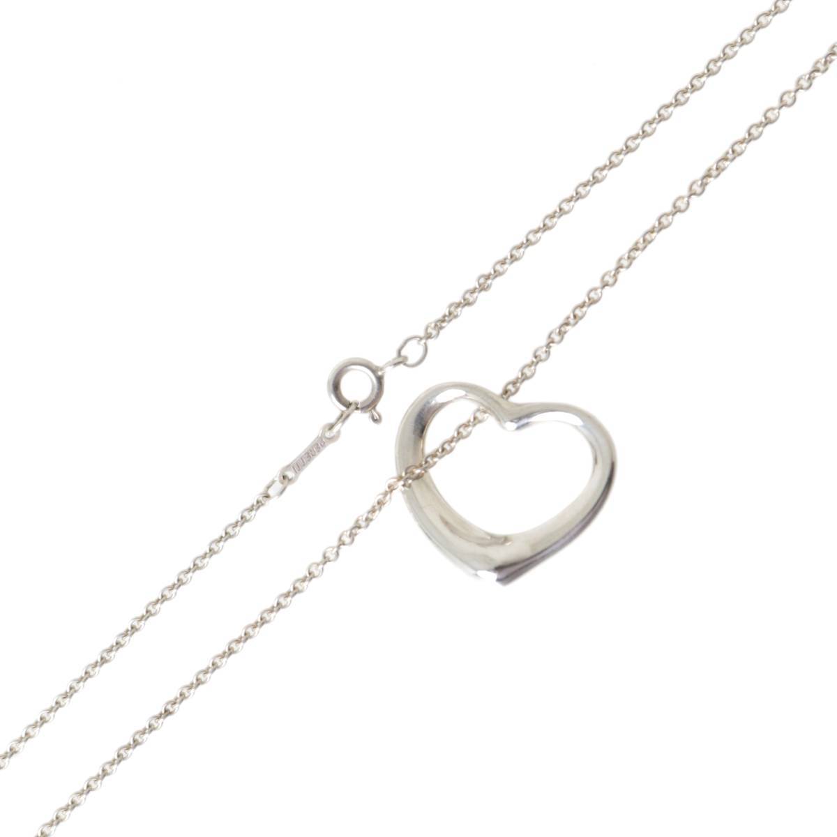 Tiffany&Co. ティファニー オープンハート ネックレス 丸小豆チェーン SV925 首周り約41.5cm 重量約5.4g NT Bランク拍卖