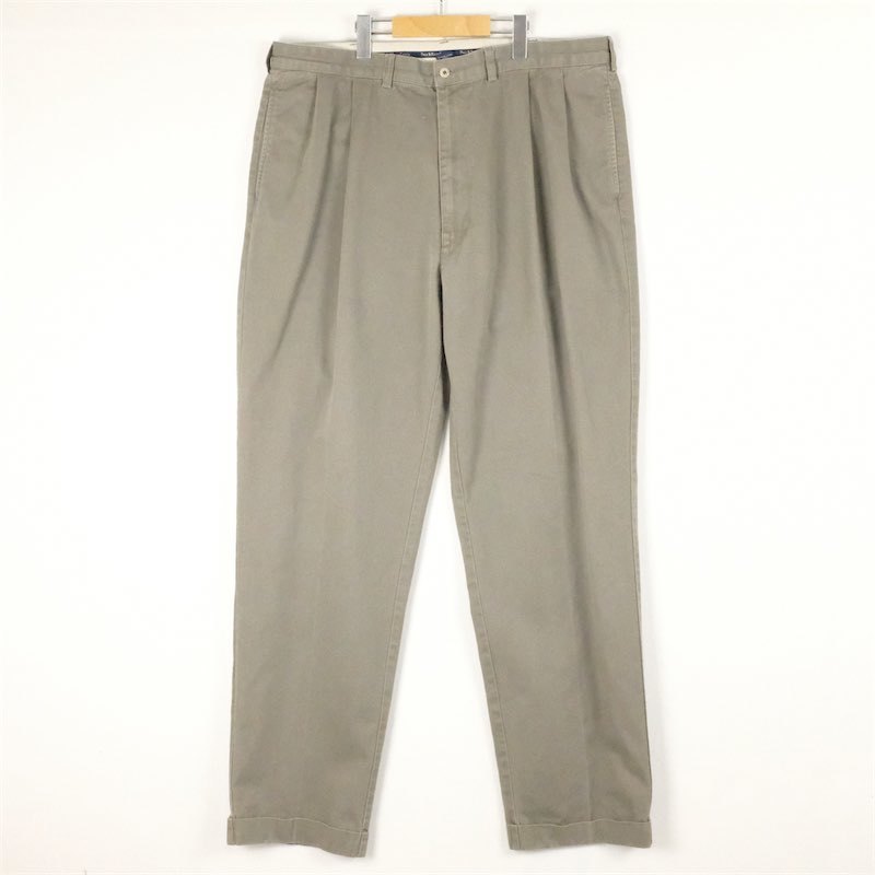 古着 大きいサイズ 90's ポロラルフローレン 2タック コットンチノクロスパンツ メンズW38/L34 ウエスト96cm 股下87cm pn-0810拍卖